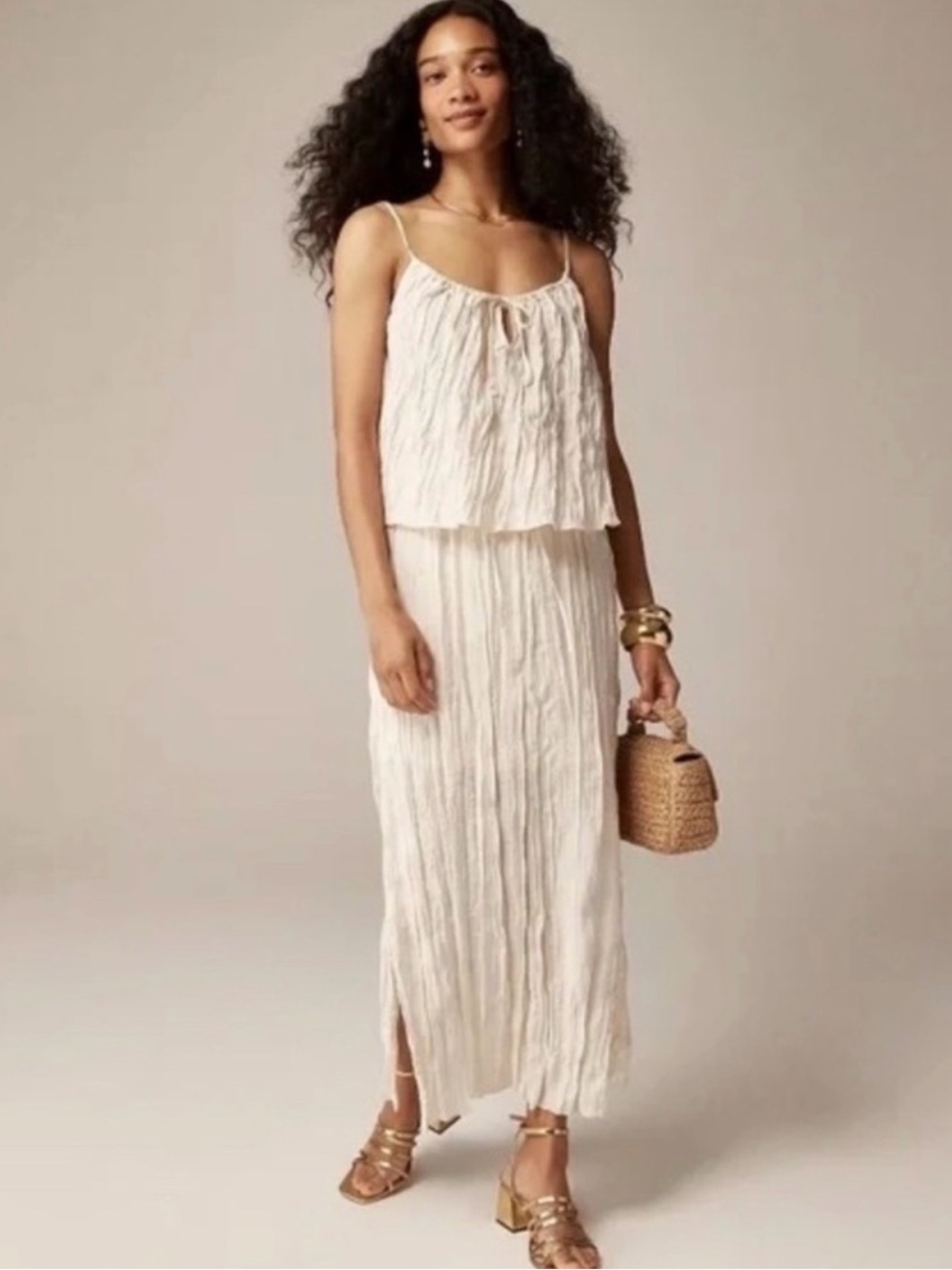 J. Crew Crinkled Maxi Skirt